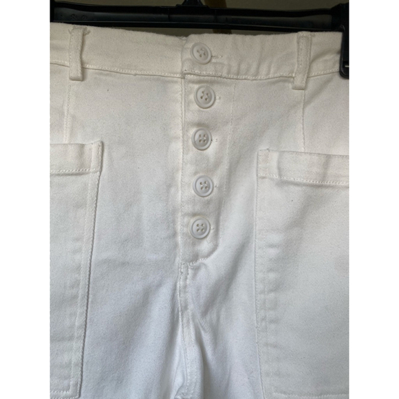 Skies Are Blue White Jeans Denim Crop Cotton Resort Vaca Button Fly Hampton Boho - Picture 6 of 7